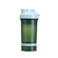 Coqueteleira 500ml com Misturador de Mola Livre BPA 2 Compartimentos para Whey Shake Vitamina Academia