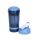 Coqueteleira 500 ml livre de BPA 2 compartimentos whey vitamina academia shake misturador de mola
