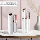 Caneta Depiladora Sobrancelha + Depilador de Rosto Buço Facial Indolor Batom Portátil