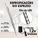 Espelho Orgânico Led Moderno com Suporte para Fixação – Espelho Decorativo para Ambientes Internos
