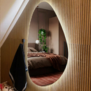 Espelho Orgânico Led Moderno com Suporte para Fixação – Espelho Decorativo para Ambientes Internos