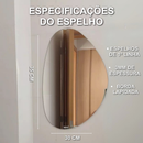 Espelho Orgânico Decorativo com LED e Suporte para Fixação Espelho Moderno para Banheiro Sala e Quarto
