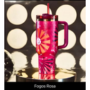 Garrafa Térmica Estampada 1200ml em Inox com Tampa e Canudo