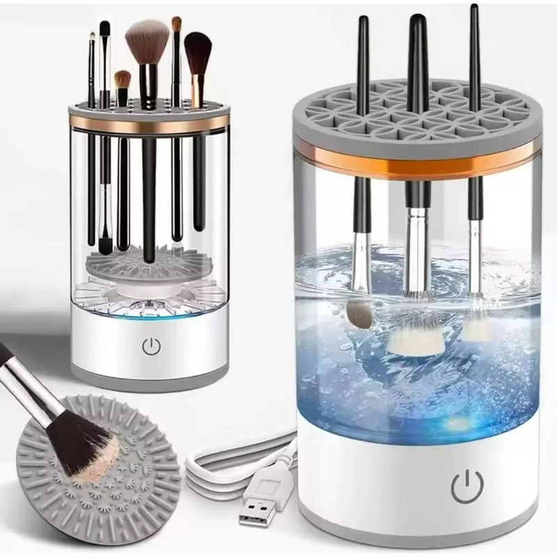 Limpador Automático Escova Limpadora 3 em 1 Elétrica Automática Para Maquiagem Secador e Suporte