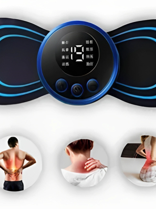 Kit 2 Mini Massageador Elétrico EMS Portátil para Pescoço Cervical Corpo Alívio de Dores Muscular