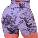 Kit 3 Shorts Feminino Academia Marmorizado Fitness Degrade Crossfit Cintura Alta