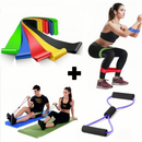 Kit 5 Mini Band Elástico de Treino + Extensor Funcional Academia Yoga Pilates Fisioterapia em Casa