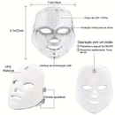 Máscara Facial LED 7 Cores Profissional – Clareia a Pele, Controla Acne e Reduz Poros para Tratamento Facial em Casa