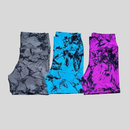Kit 3 Shorts Feminino Academia Cintura Alta Marmorizado Degradê Fitness Suplex Alta Compressão Crossfit Yoga