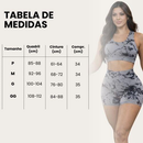 Kit 3 Shorts Feminino Academia Marmorizado Fitness Degrade Crossfit Cintura Alta