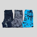 Kit 3 Shorts Feminino Academia Cintura Alta Marmorizado Degradê Fitness Suplex Alta Compressão Crossfit Yoga